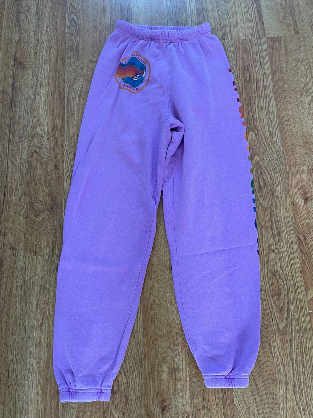 Women's Aviator Nation Pink-Lavender Logo Sweatpants  - XS